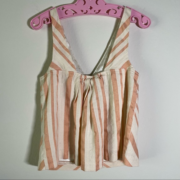 SOLD 9/6 live HD in Paris Blushing Rococo Pink Striped Tank - Picture 3 of 12